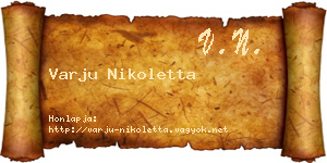 Varju Nikoletta névjegykártya