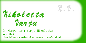 nikoletta varju business card